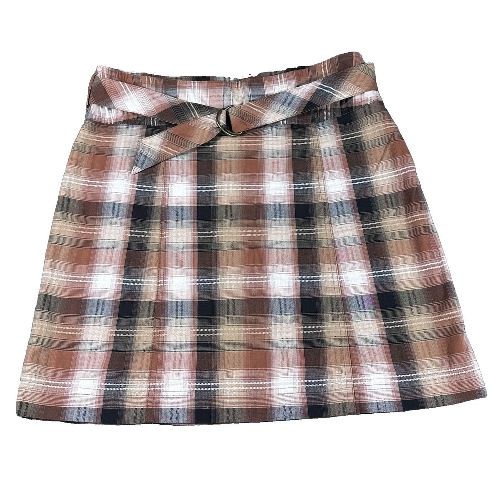 VTG White Stag Plaid Y2K Skort Brown Tartan Academia Cottage Mini Skirt Small